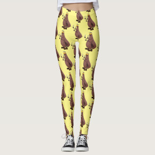 Funny hungry ugly flea cartoon leggings