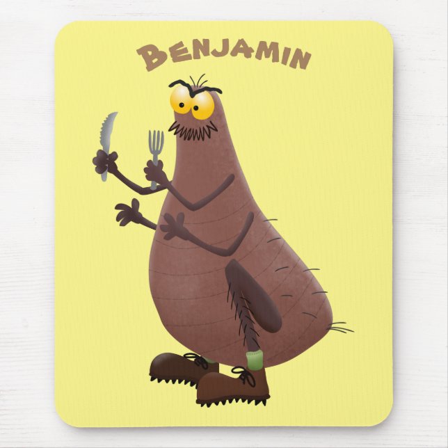 Funny hungry ugly flea cartoon mouse pad (Front)