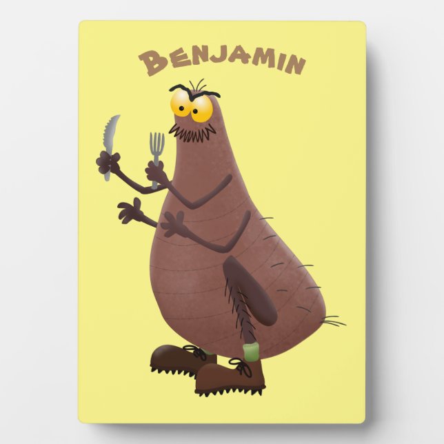 Funny hungry ugly flea cartoon plaque (Front)