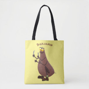 Funny hungry ugly flea cartoon tote bag