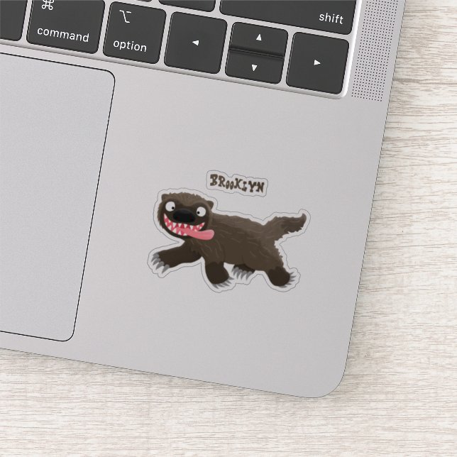 Funny hungry wolverine animal cartoon (Detail)