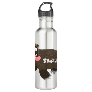 Funny hungry wolverine animal cartoon 710 ml water bottle