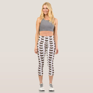 Funny hungry wolverine animal cartoon capri leggings