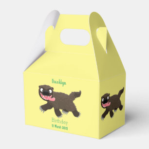 Funny hungry wolverine animal cartoon favor box
