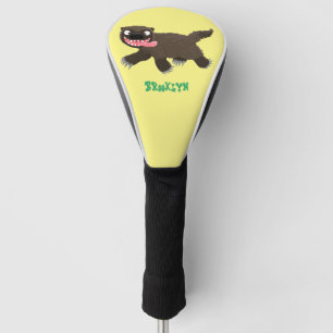 Funny hungry wolverine animal cartoon golf head cover