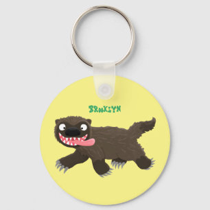 Funny hungry wolverine animal cartoon  keychain