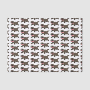 Funny hungry wolverine animal cartoon tissue paper