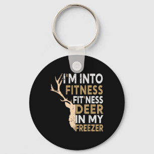 Funny Hunter Dad I'm Into Fitness Deer Freezer Hun Keychain