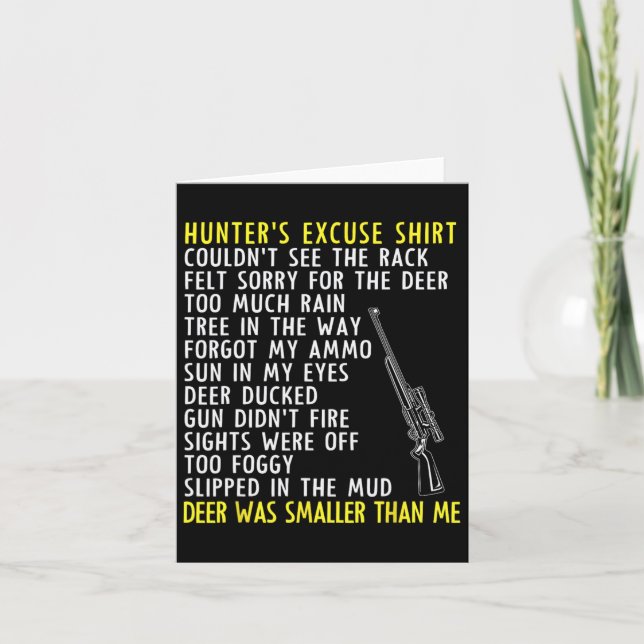 Funny Hunter Excuses - Season Hunting - Dad Buck D Card (Front)