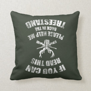 Funny Hunting, Deer Hunter Humourous Saying  Gift Throw Pillow