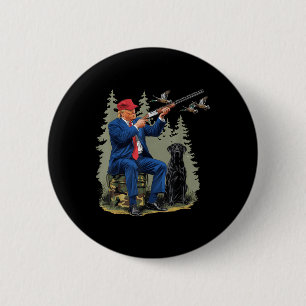 Funny Hunting Duck Trump Camo Hunting Hello 2 Inch Round Button
