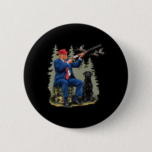 Funny Hunting Duck Trump Camo Hunting Hello Huntin 2 Inch Round Button