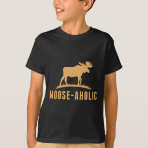 Funny Hunting Graphic Moose-aholic Women Men Moose T-Shirt