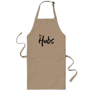 Funny Husband Brush Script Typography Long Apron