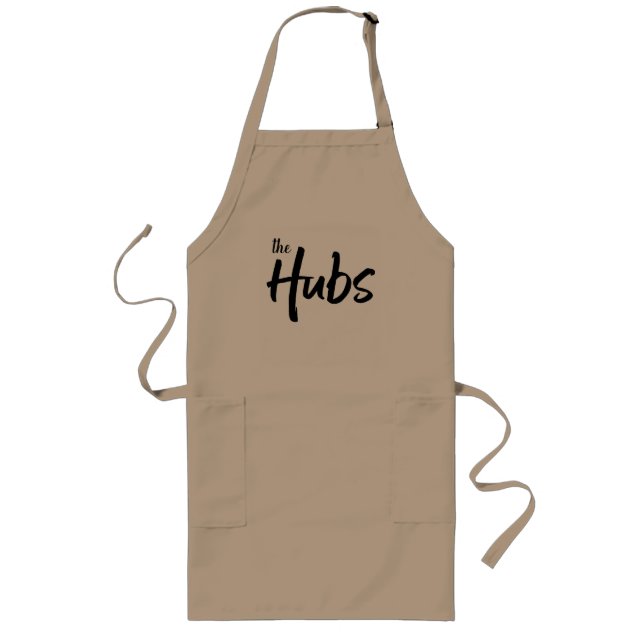 Funny Husband Brush Script Typography Long Apron (Front)