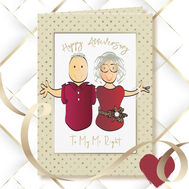 Funny Husband Cartoon 50th Wedding Anniversary  Card (Creator Uploaded)
