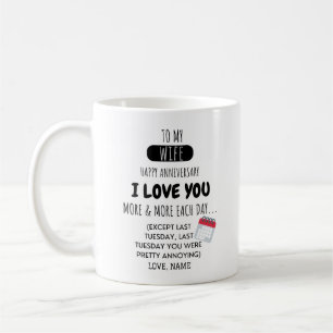 Funny Husband to Wife Humor Message on Anniversary Coffee Mug
