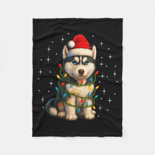 Funny Husky Dog Christmas Pj Pajama Men Women Pjs  Fleece Blanket