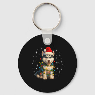 Funny Husky Dog Christmas Pj Pajama Men Women Pjs Keychain