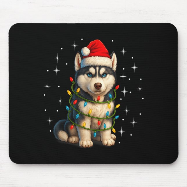 Funny Husky Dog Christmas Pj Pajama Men Women Pjs  Mouse Pad (Front)