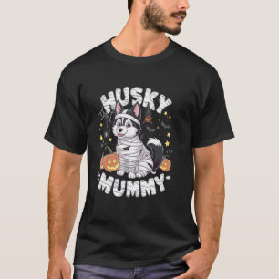 Funny Husky Dog Lover Lazy Halloween Costume Siber T-Shirt