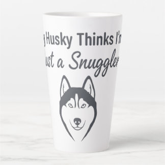 Funny Husky Dog Snuggler Latte Mug