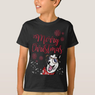 Funny Husky Dog Ugly Xmas Merry Christmas T-Shirt