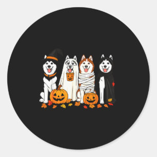 Funny Husky Ghost Dogs Halloween Dog Soky  Classic Round Sticker