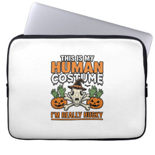 Funny Husky Human Costume Halloween Dog Shirt Desi Laptop Sleeve