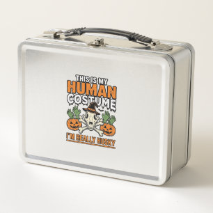 Funny Husky Human Costume Halloween Dog Shirt Desi Metal Lunch Box