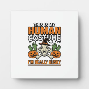 Funny Husky Human Costume Halloween Dog Shirt Desi Plaque