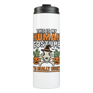 Funny Husky Human Costume Halloween Dog Shirt Desi Thermal Tumbler