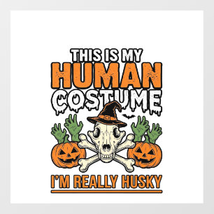 Funny Husky Human Costume Halloween Dog Shirt Desi Window Cling