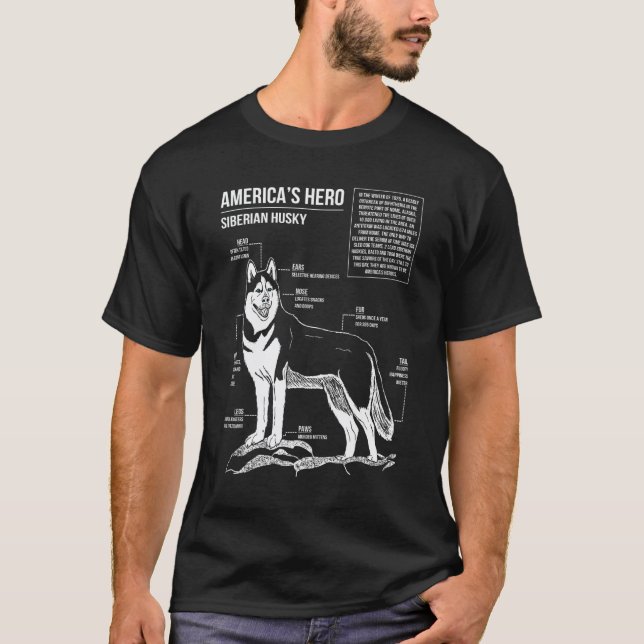 Funny husky schematic T-Shirt (Front)