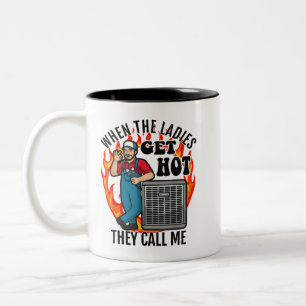 Funny HVAC Technician Air Conditioning Engineer Te Two-Tone Coffee Mug