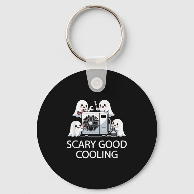 Funny Hvac Technician Ghost Halloween Costume Soky Keychain (Front)