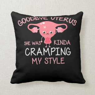 Funny Hysterectomy Uterus Removal Throw Pillow