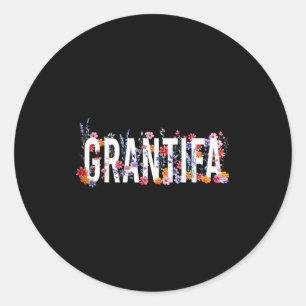 Funny I Am Grantifa Vintage Floral Women Classic Round Sticker