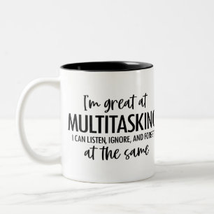 FUNNY - I AM GREAT AT MULTITASKING Two-Tone COFFEE MUG