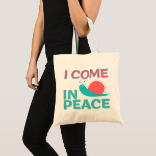 Funny "I com in peace" Funny Quote Matching Couple Tote Bag