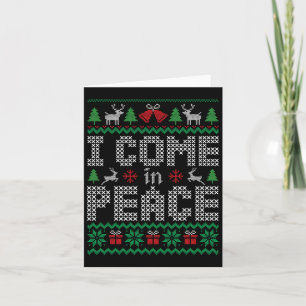 Funny I Come In Peace Couple Matching Ugly Christm Card
