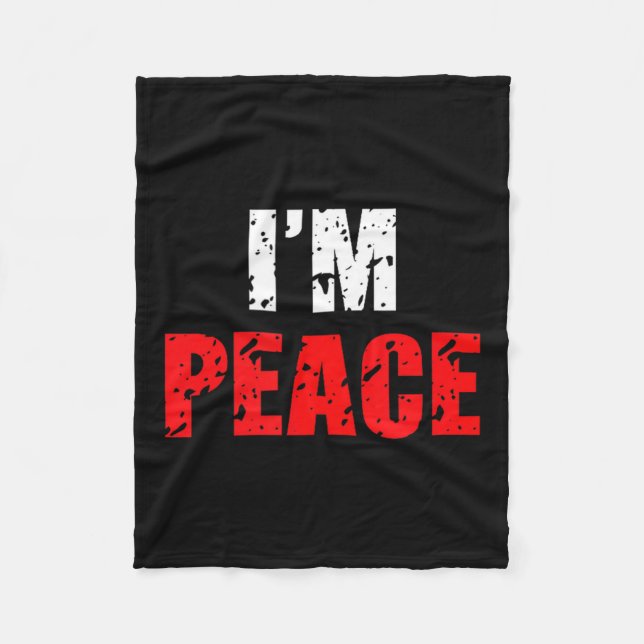 Funny I Come In Peace I’m Peace Matching Couple Lo Fleece Blanket (Front)