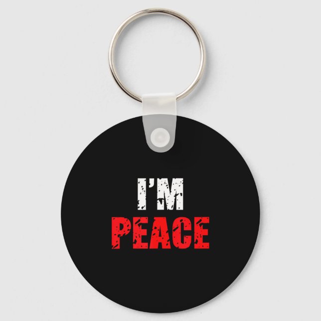 Funny I Come In Peace I’m Peace Matching Couple Lo Keychain (Front)
