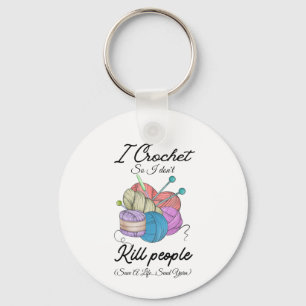 Funny I Crochet Save A Life Yarn Art Keychain
