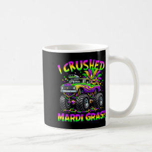 Funny i crushed mardi gras monster truck boys kids coffee mug