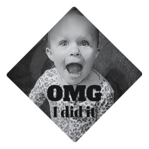 Funny I Did It Custom Photo Graduation Cap Topper