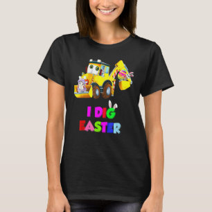 Funny I Dig Easter Bunny Excavator Cute Boys T-Shirt