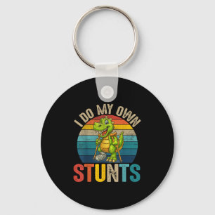 Funny I Do My Own Stunts Dinosaur Surgery Injured Keychain