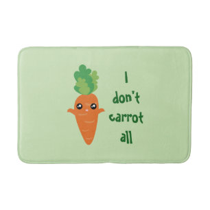 Funny I don't Carrot All Food Pun Humour Cartoon Bath Mat