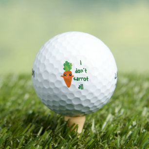 Funny I don't Carrot All Food Pun Humour Cartoon Golf Balls